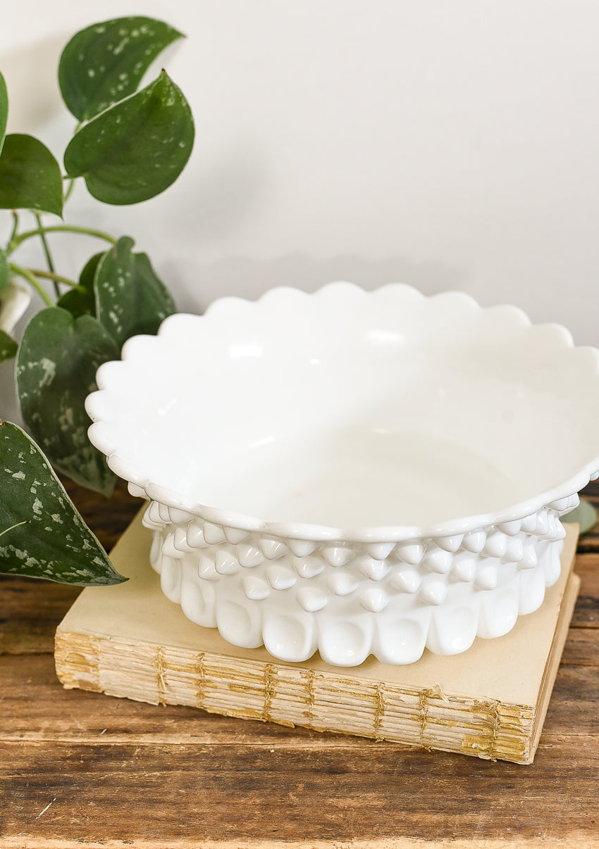Fenton-hobnail-white-milk-glass-bowl