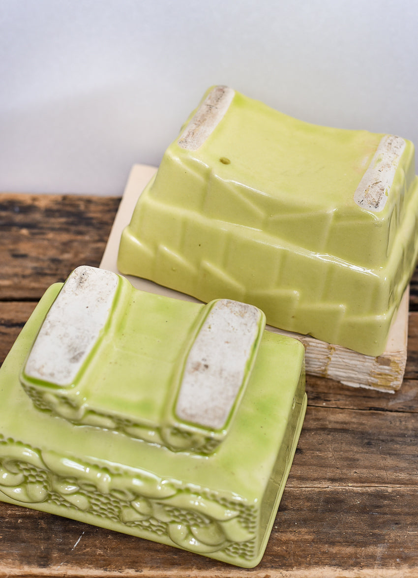 lime-yellow-vintage-pottery-planters