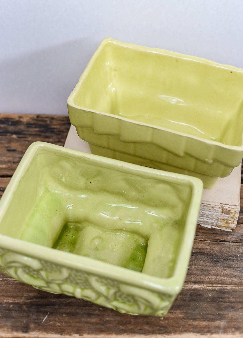 lime-yellow-vintage-pottery-planters