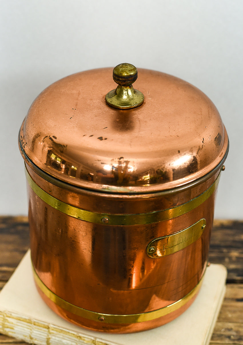 vintage- brass-copper-canister-set