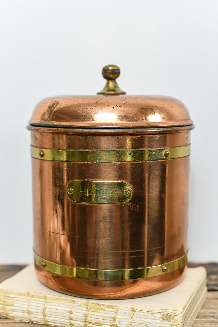 vintage- brass-copper-canister-set