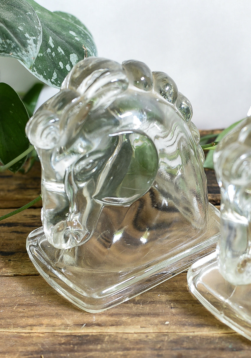 MCM GLASS HORSE BOOKENDS