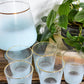 VINTAGE BLENDO TURQOISE OMBRE FROSTED PITCHER/GLASSES