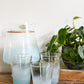 VINTAGE BLENDO TURQOISE OMBRE FROSTED PITCHER/GLASSES