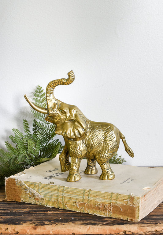 vintage brass elephant