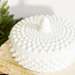 white fenton hobnail milk glass dish and lid