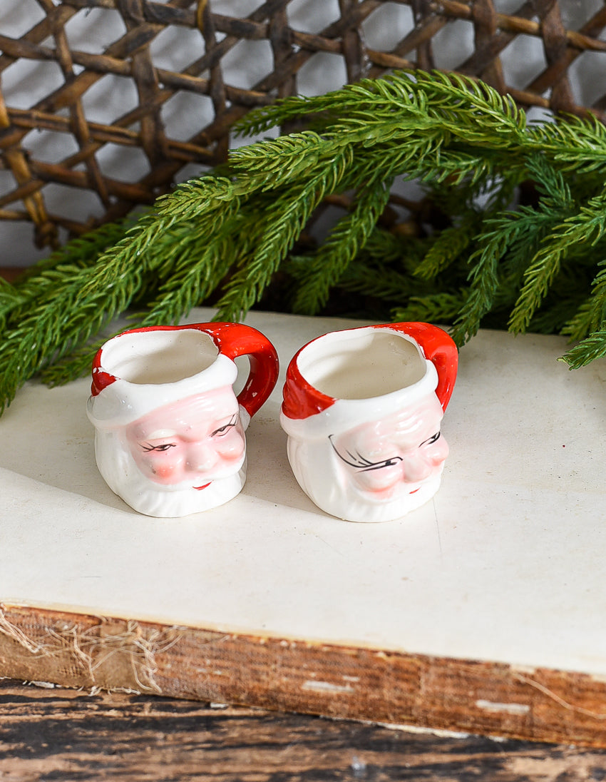 vintage santa mugs
